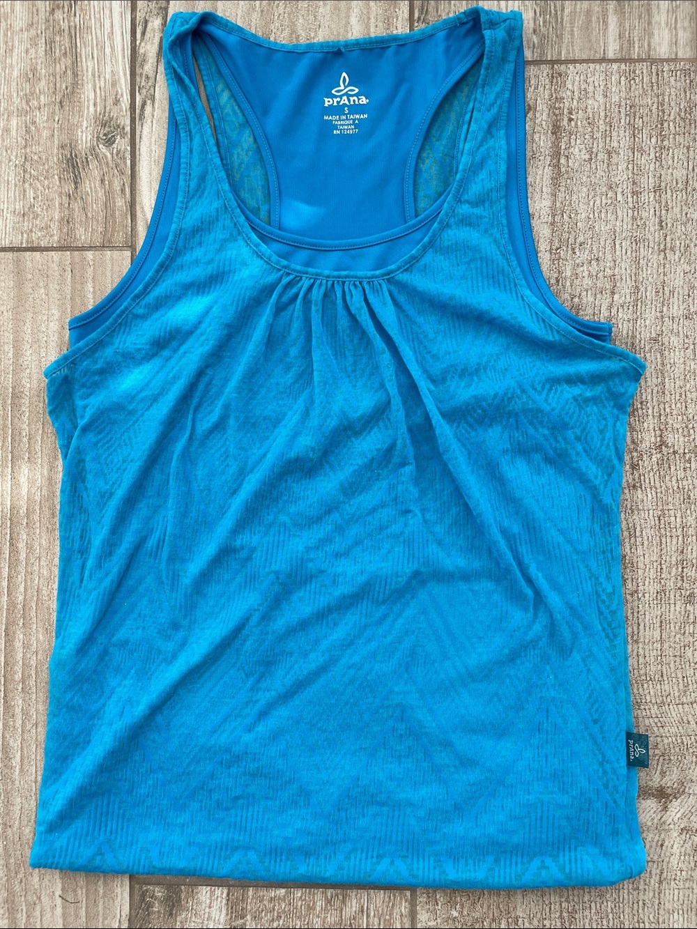 Prana turquoise Mika tank, size Small